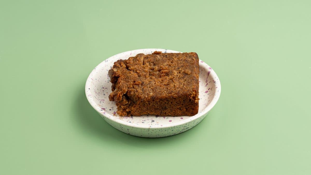 Banana bread slice (vegan, sugar free)