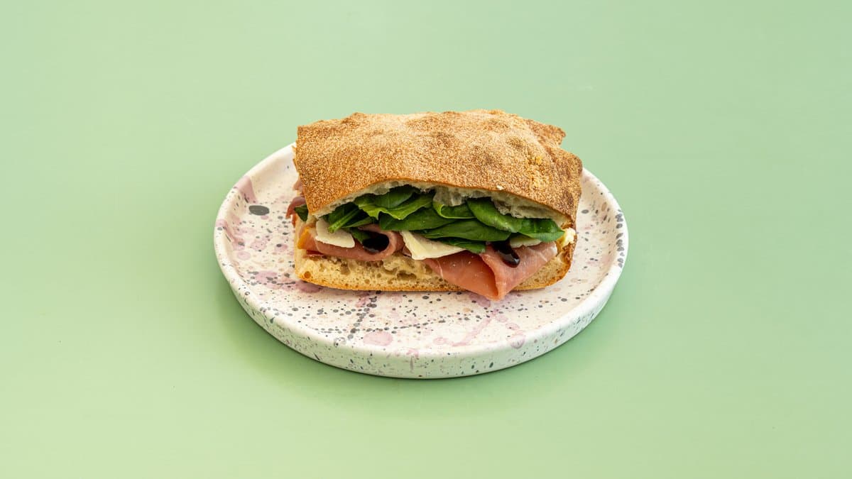 Greek prosciutto sandwich
