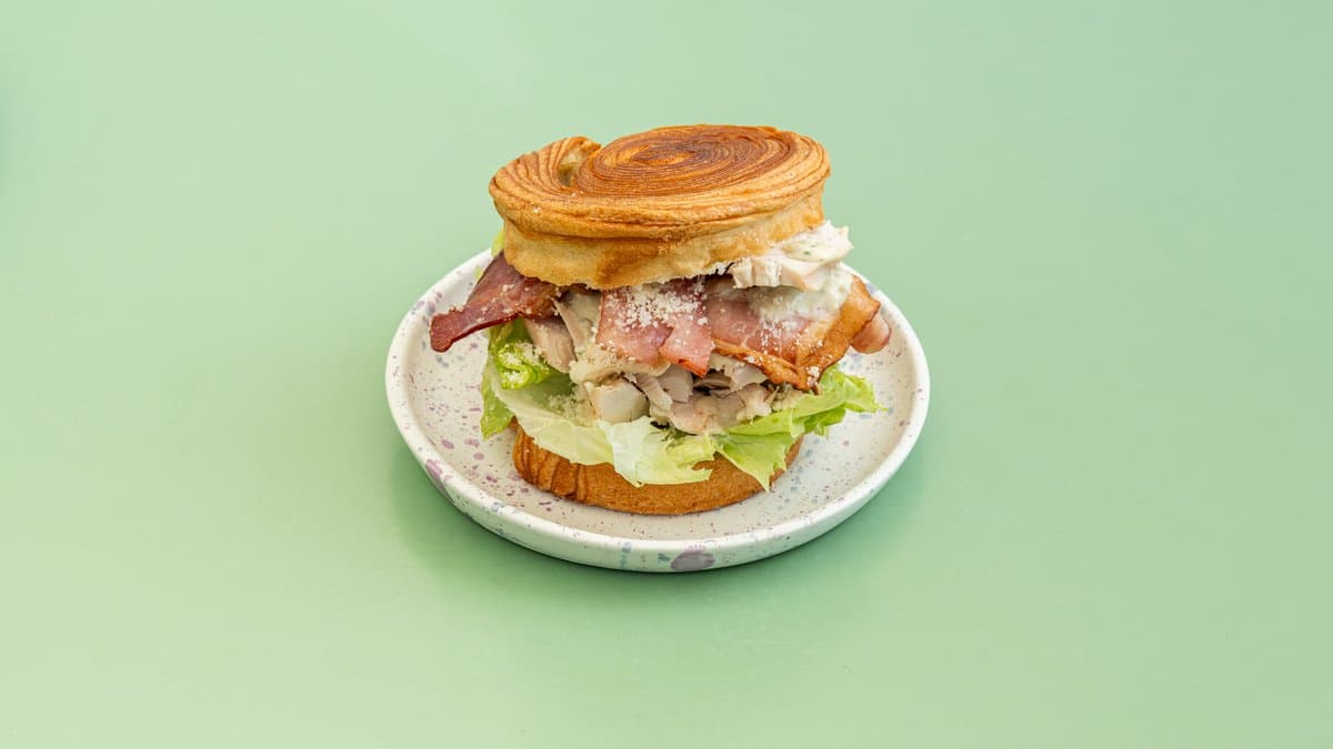 Chicken Caesar croissant roll