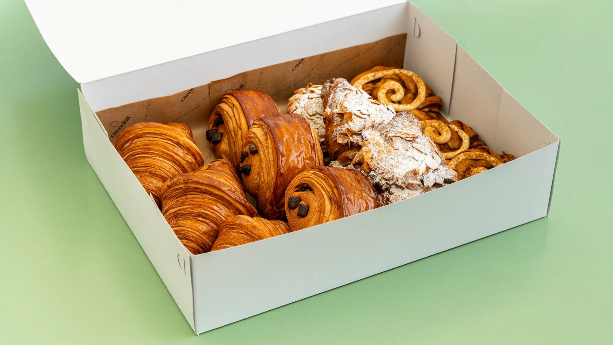 classic croissant selection box with viennoiserie