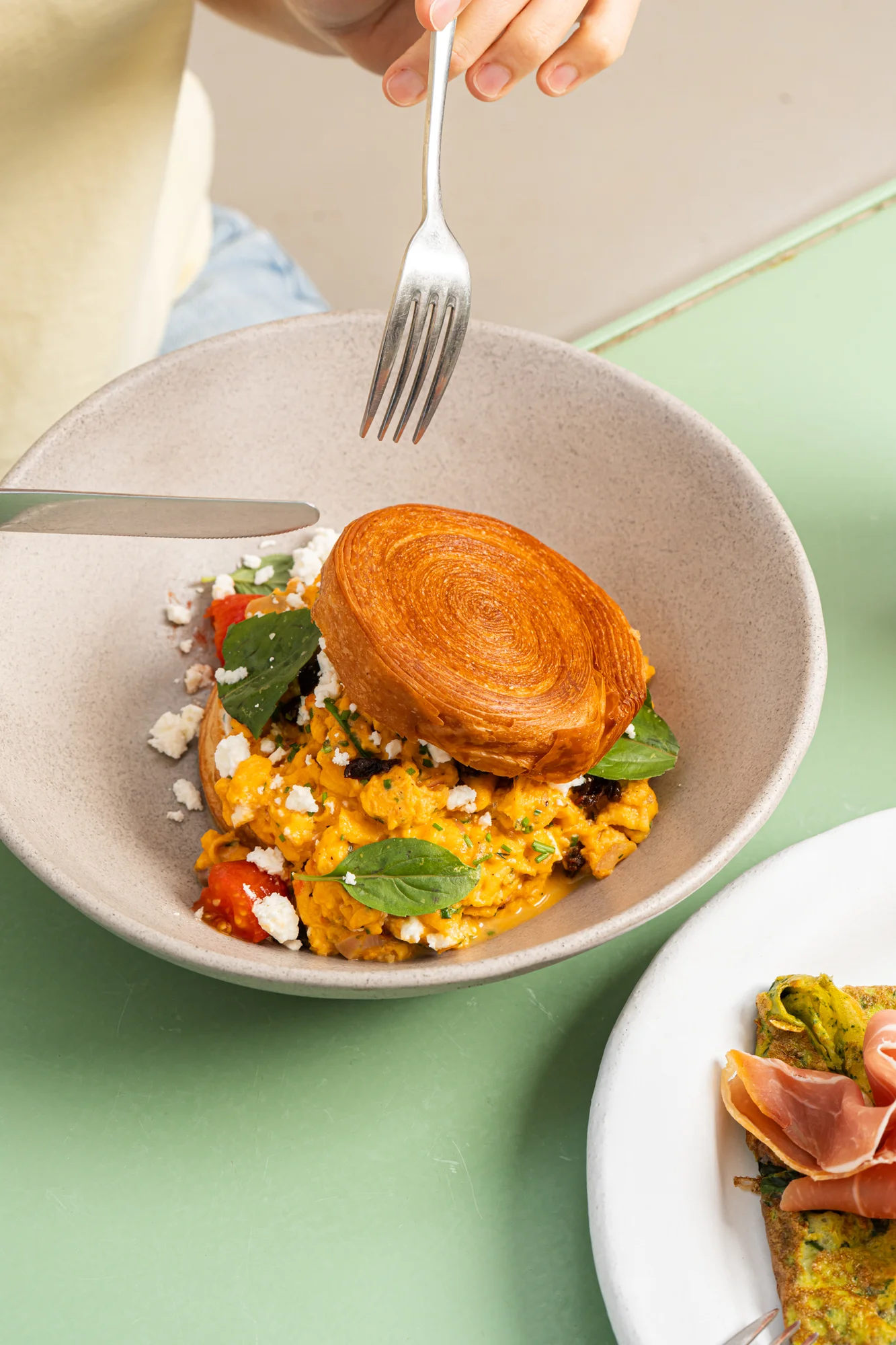 cannelait scrambled eggs with pastry