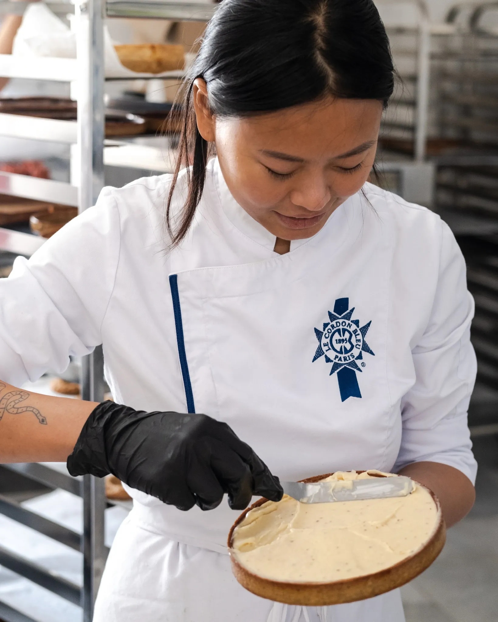 Renie making desserts